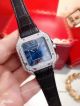 Replica Cartier Santos SS Diamond Blue Leather Strap Watch Quartz (5)_th.jpg